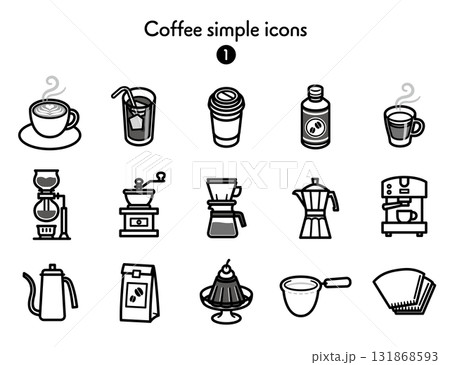 シンプルアイコン集 コーヒー シンプルアイコン集 コーヒー 131868593