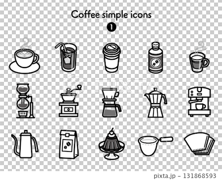 Simple icon collection Coffee 131868593