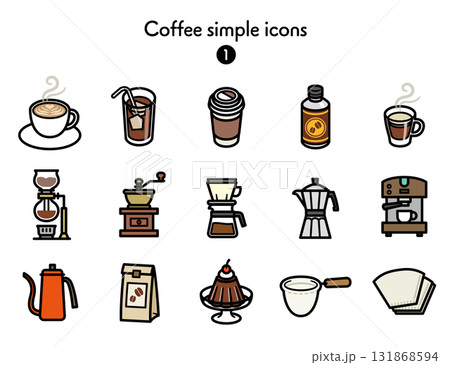 シンプルアイコン集 コーヒー 131868594