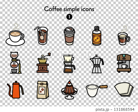Simple icon collection Coffee 131868594
