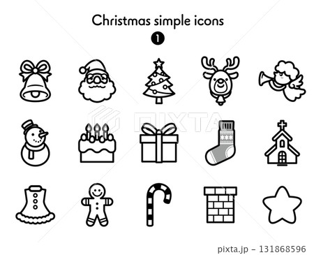 シンプルアイコン集 クリスマス 131868596