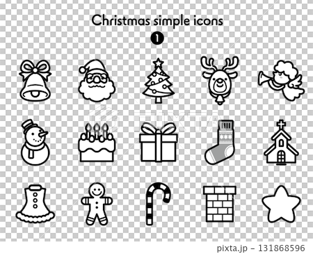 シンプルアイコン集 クリスマス 131868596