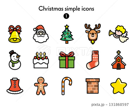 シンプルアイコン集 クリスマス 131868597