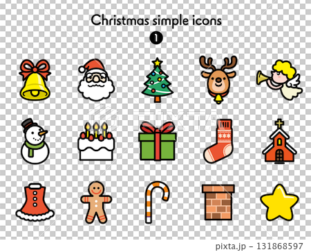 簡單圖標集合聖誕節 131868597