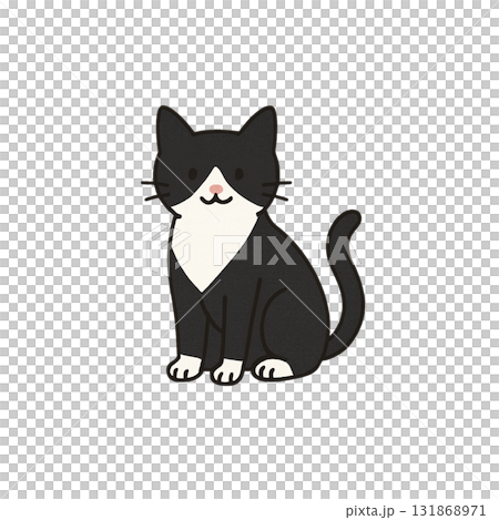 Tuxedo cat color icon, cat, animal, illustration, material, no background, document creation 131868971