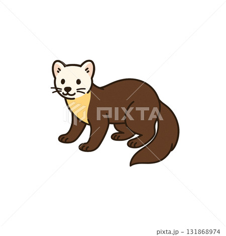 テンのカラーアイコン、動物、イラスト、素材、背景なし、資料作り 131868974