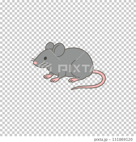 ネズミのカラーアイコン、動物、イラスト、素材、背景なし、資料作り 131869120