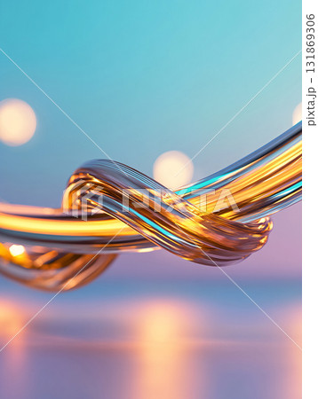 Sparking electric cables and glowing fiber optics. fiber optical abstract background. AI Generated. 131869306
