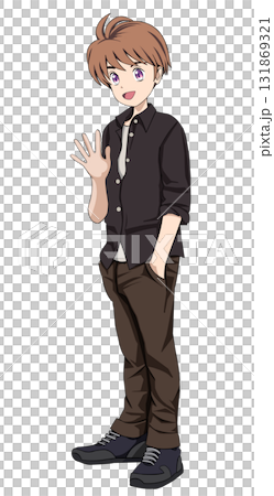 Boy waving his hand 131869321