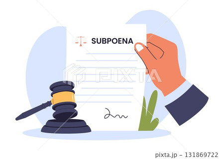 Illustration of Subpoena and Legal Summons Illustration of Subpoena and Legal Summons 131869722