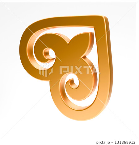 Golden heart with ornament 3-6 Golden heart with ornament 3-6 131869912