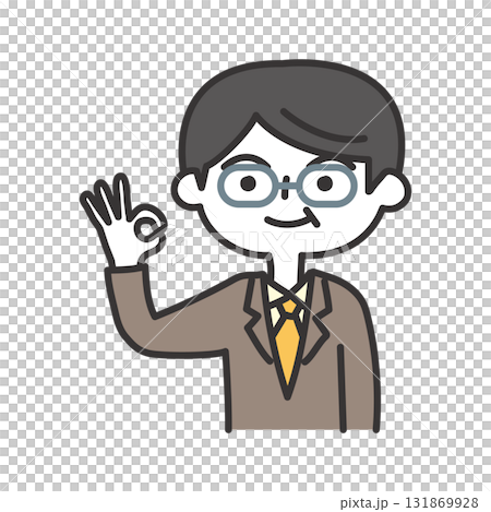 Senior businessman giving an OK sign 131869928