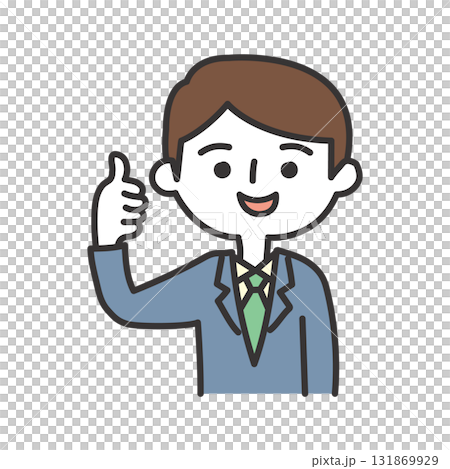 Businessman posing with thumbs up 131869929