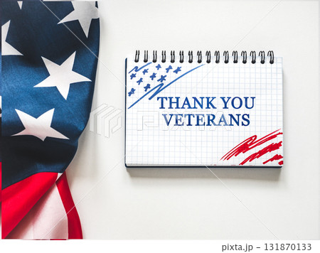 Veterans Day. American Flag and congratulatory inscription Veterans Day. American Flag and congratulatory inscription 131870133
