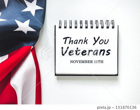 Veterans Day. American Flag and congratulatory inscription Veterans Day. American Flag and congratulatory inscription 131870136