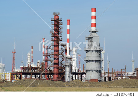 Distillation columns, pipes and other equipment furnaces refinery. 131870401