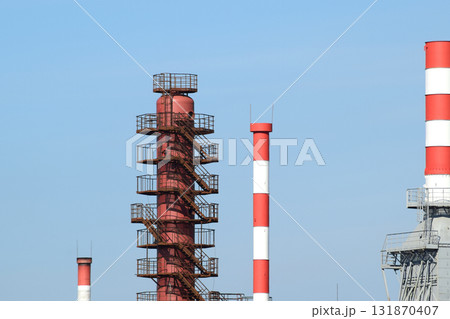 Pipes refinery furnaces and distillation column 131870407