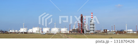Distillation columns, pipes and other equipment furnaces refinery. 131870426