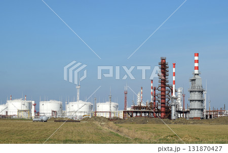 Distillation columns, pipes and other equipment furnaces refinery. 131870427
