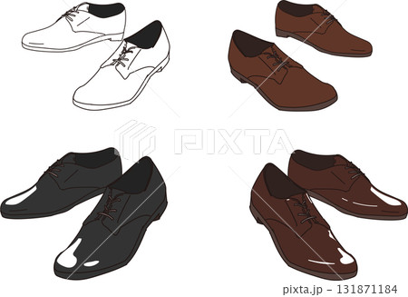 メンズ高級革靴_セットイラスト メンズ高級革靴_セットイラスト 131871184
