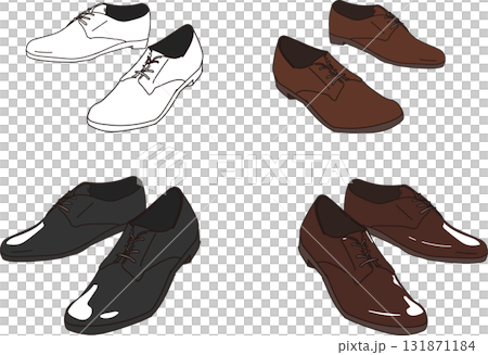 メンズ高級革靴_セットイラスト メンズ高級革靴_セットイラスト 131871184