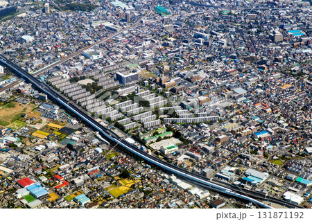 埼玉県さいたま市の田島団地付近を空撮 埼玉県さいたま市の田島団地付近を空撮 131871192