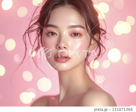 桜色の光とぼかしが包むフェミニン美容背景 桜色の光とぼかしが包むフェミニン美容背景 131871368