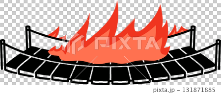 Burning bridge drawing 131871885