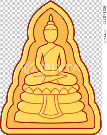 Thai golden Buddha statue or amulet 131871886