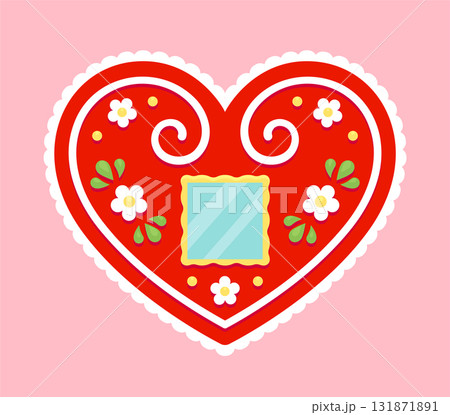 Licitar heart shaped Croatian gingerbread cookie Licitar heart shaped Croatian gingerbread cookie 131871891