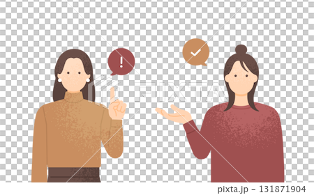 為了吸引註意力，有些女士指著螢幕說「點擊此處了解更多」。廣告和橫幅材料。 131871904