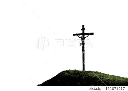 Jesus Christ Crucifiction isolated with clipping path 131871917