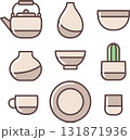 Pottery ceramic icon set 131871936