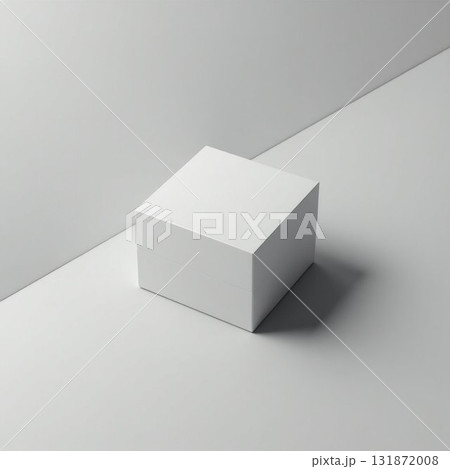 white cube on a white background white cube on a white background 131872008