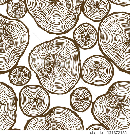 Seamless pattern of wood cuts, vector illustration in sketch style 131872183