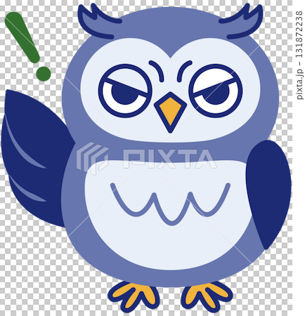 貓頭鷹的各種表情（藍色）_Bish 131872238