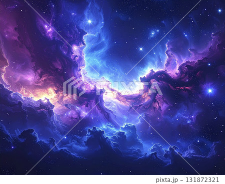 星々が輝く幻想的な深宇宙デザイン 131872321