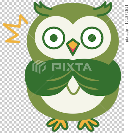 貓頭鷹的各種表情（綠色）_驚喜 131872611