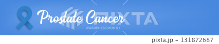 November Prostate cancer awareness month wide banner with blue ribbon icon. Blue November is prostate cancer awareness month. Movember mens health month wide banner November Prostate cancer awareness month wide banner with blue ribbon icon. Blue November is prostate cancer awareness month. Movember mens health month wide banner 131872687