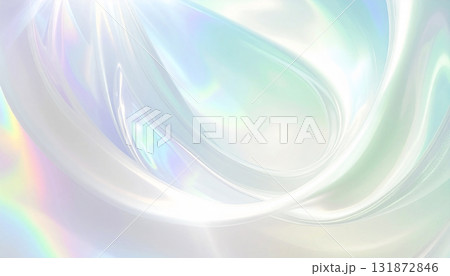 パールのように輝くオーロラ背景・光沢と透明感のある抽象デザイン 131872846