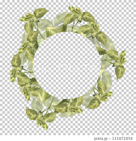 Aromatic herbs watercolor wreath template for product packing ,eco design. Hand drawn basil aromatic sprouts frame for vegan food,menu, condiment design. Italian cuisine ingredient Aromatic herbs watercolor wreath template for product packing ,eco design. Hand drawn basil aromatic sprouts frame for vegan food,menu, condiment design. Italian cuisine ingredient 131872858