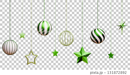 3D material_Christmas ornament_green 3D material_Christmas ornament_green 131872892