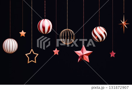 3D素材_クリスマスオーナメント_赤 3D素材_クリスマスオーナメント_赤 131872907