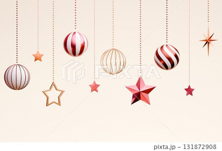 3D素材_クリスマスオーナメント_赤 3D素材_クリスマスオーナメント_赤 131872908