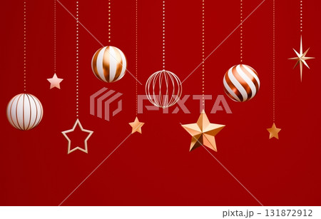 3D素材_クリスマスオーナメント_ゴールド 3D素材_クリスマスオーナメント_ゴールド 131872912