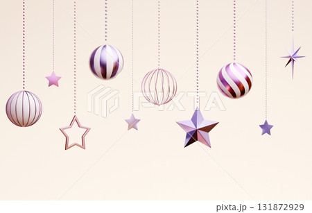 3D素材_クリスマスオーナメント_紫 131872929