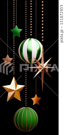 3D素材_クリスマスオーナメント_緑 3D素材_クリスマスオーナメント_緑 131872955