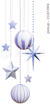 3D素材_クリスマスオーナメント_銀色 131872958
