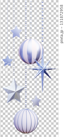 3D素材_クリスマスオーナメント_銀色 131872958