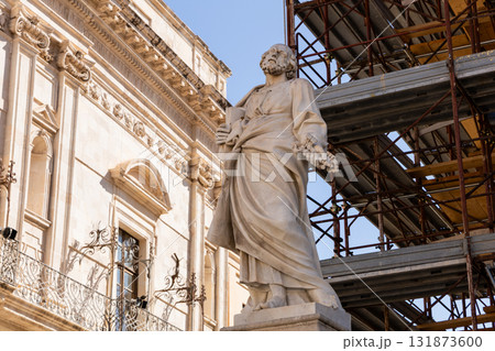 Historic cathedral in Syracuse under extensive restoration work 131873600